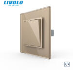 LIVOLO Intrerupator mecanic dublu cu revenire 2M, cu rama sticla Livolo (VL-2FCMH-1AP-P7E)