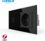 LIVOLO Intrerupator tactil simplu ZIGBEE si priza smart cu control vocal aplicatia mobila Livolo (VL-FC1Z/EZ-4B)