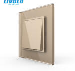 LIVOLO Intrerupator mecanic simplu cruce 2M, cu rama sticla Livolo (VL-FCMM10A-2AP-P7E)