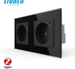 LIVOLO Priza Schuko dubla ZIGBEE smart-control din aplicatia Livolo (VL-2FCTC16AZ-2BP-P7E)