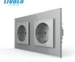 LIVOLO Priza Schuko dubla cu panou din sticla Livolo (VL-C7-2FCTC16A-4I)