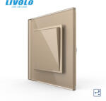 LIVOLO Intrerupator mecanic cap-scara simplu Livolo cu panou din sticla model nou (VL-FCMKS-2AP-P7E)