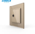 LIVOLO Priza simpla TV cu rama din sticla securizata Livolo (VL-FCTV-1A-P7E)