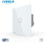 LIVOLO Intrerupator simplu cap scara cruce wireless cu touch Livolo serie noua (VL-FC1SR-2G-W)