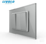 LIVOLO Intrerupator mecanic dublu cu revenire 3M, cu rama sticla Livolo (VL-2FCMH-1IP-P93-1FCMB)