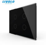 LIVOLO Intrerupator tactil Livolo qvadruplu cap scara cruce standard italian serie noua (VL-FC4S-3G-P904-3B)