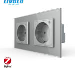 LIVOLO Priza Schuko dubla ZIGBEE smart-control din aplicatia Livolo (VL-2FCTC16AZ-2IP-P7E)
