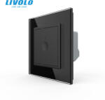 LIVOLO Intrerupator tactil simplu cap scara cruce Livolo seria noua cu panou din sticla (VL-FC1S-2BP-P7E)