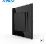 LIVOLO Intrerupator mecanic cap-scara simplu Livolo cu panou din sticla model nou (VL-FCMKS-2BP-P7E)