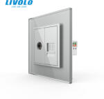 LIVOLO Priza dubla TV+retea calculator RJ45 Livolo (VL-FCTV/FCCP-1IP-P7E)