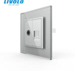 LIVOLO Priza dubla- Tv si telefon marca Livolo (VL-FCTV/FCTP-1IP-P7E)