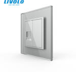 LIVOLO Priza simpla telefon cu panou sticla crystal Livolo (VL-FCTP-1IP-P7E)