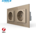 LIVOLO Priza Schuko dubla ZIGBEE smart-control din aplicatia Livolo (VL-2FCTC16AZ-2AP-P7E)