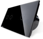LIVOLO Intrerupator tactil dublu+simplu Livolo, wireless (VL-FC2R/FC1R-12)