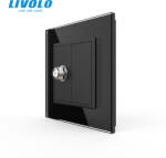 LIVOLO Priza simpla Satelit cu panou sticla, Livolo (VL-FCSL-1BP-P7E)