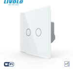 LIVOLO Intrerupator dublu cap scara cruce wireless cu touch Livolo serie noua (VL-FC2SR-2G-W)