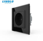 LIVOLO Priza Schuko Livolo cu panou din sticla serie noua (VL-FCTC16A-2BP-P7E)