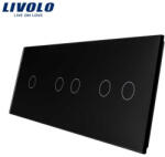 Livolo Panou intrerupator simplu + 2 duble din sticla crystal marca Livolo (BB-C7-C1/C2/C2-15)