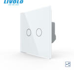 LIVOLO Intrerupator tactil dublu cap scara cruce Livolo serie noua (VL-FC2S-2G-W)
