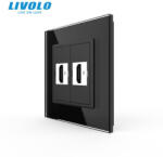 LIVOLO Priza dubla HDMI cu panou din sticla securizata Livolo (VL-2FCHD-1BP-P7E)