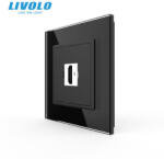 LIVOLO Priza simpla mare HDMI cu panou din sticla Livolo (VL-FCHD-2BP-VL-P7E)