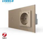 LIVOLO Intrerupator tactil simplu ZIGBEE si priza smart cu control vocal aplicatia mobila Livolo (VL-FC1Z/EZ-4A)