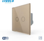 LIVOLO Intrerupator dublu cap scara cruce wireless cu touch Livolo serie noua (VL-FC2SR-2G-A)