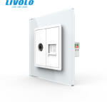 LIVOLO Priza dubla TV+retea calculator RJ45 Livolo (VL-FCTV/FCCP-1WP-P7E)