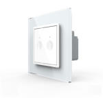 LIVOLO Intrerupator tactil dublu cap scara cruce Livolo seria noua cu panou din sticla (VL-FC2S-2WP-P7E)