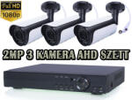  3 KAMERÁS 2MP FULL HD 2.8 / 6mm AHD KÜLTÉRI / BELTÉRI CSŐ KAMERA SZETT, 30M INFRÁVAL