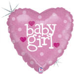 Grabo Balon folie inima holografic sclipici Baby Girl 46 cm - articole-petreceri - 22,99 RON