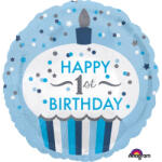 Anagram Balon folie briosa albastra happy Birthday Prima aniversare 1 an 43cm