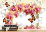 Persona Tapet Premium Canvas - Orhideea si fluturii se reflecta in apa 3d abstract - tapet-canvas - 340,00 RON