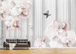 Persona Tapet Premium Canvas - Abstract flori roz si fluturi - tapet-canvas - 340,00 RON