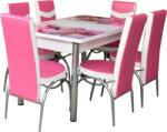 BOSS TR Set masa extensibila cu 6 scaune orhideia roz