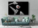 Persona Tablou Canvas - Femeie sexy cu ruj rosu - tapet-canvas - 120,00 RON