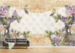 Persona Tapet Premium Canvas - Abstract flori colorate pe auriu - tapet-canvas - 480,00 RON