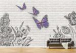 Persona Tapet Premium Canvas - Fluturi si flori abstract - tapet-canvas - 480,00 RON