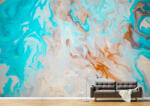 Persona Tapet Premium Canvas - Pictura abstracta cu nuante de albastru si crem - tapet-canvas - 480,00 RON