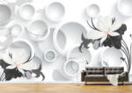 Persona Tapet Premium Canvas - Flori abstracte alb negre - tapet-canvas - 720,00 RON