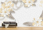 Persona Tapet Premium Canvas - Abstract flori albe cu perle - tapet-canvas - 340,00 RON
