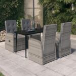 vidaXL Set de mobilier pentru grădină, cu perne, 5 piese, gri (3099487)