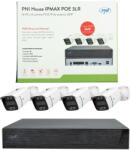 PNI Kit supraveghere video PNI House IPMAX POE 3LR, NVR cu 4 porturi POE si 10 in retea, ONVIF si 4 camere cu IP 3MP, de exterior, Power over Ethernet, detectie chip, detectie miscare, 4 cabluri, alimenta