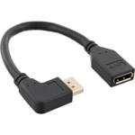 InLine Cablu prelungitor Displayport 8K30Hz/4K120Hz T-M unghi stanga/drept 0.15m Negru, InLine 17159L (IL17159L)