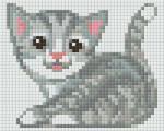Pixelhobby Pixel szett 1 normál alaplappal, színekkel, szürke cica - kreativjatektarhaz - 5 490 Ft