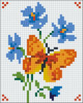 Pixelhobby Pixel szett 1 normál alaplappal, színekkel, sárga pillangó