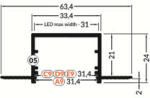 TOPMET LED profil VARIO30-05 ACDE-9 1000 mm fehér (V3170001)