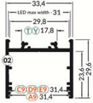 TOPMET LED profil VARIO30-02 ACDE-9/TY 4000 mm fehér (V3080001)