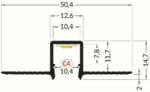 TOPMET LED profil HIDE10 C4 4000 mm natúr (H7000400)
