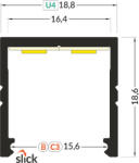 TOPMET Led Profil Smart16 Bc3/u4 2000 Mm Eloxált (f1020020)